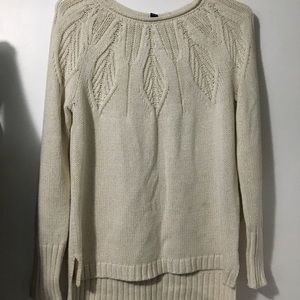 Chaps Petite Cream Metallic Sweater Size Small